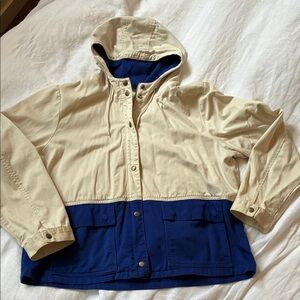 J.Crew Two-Tone Hooded canvas Jacket